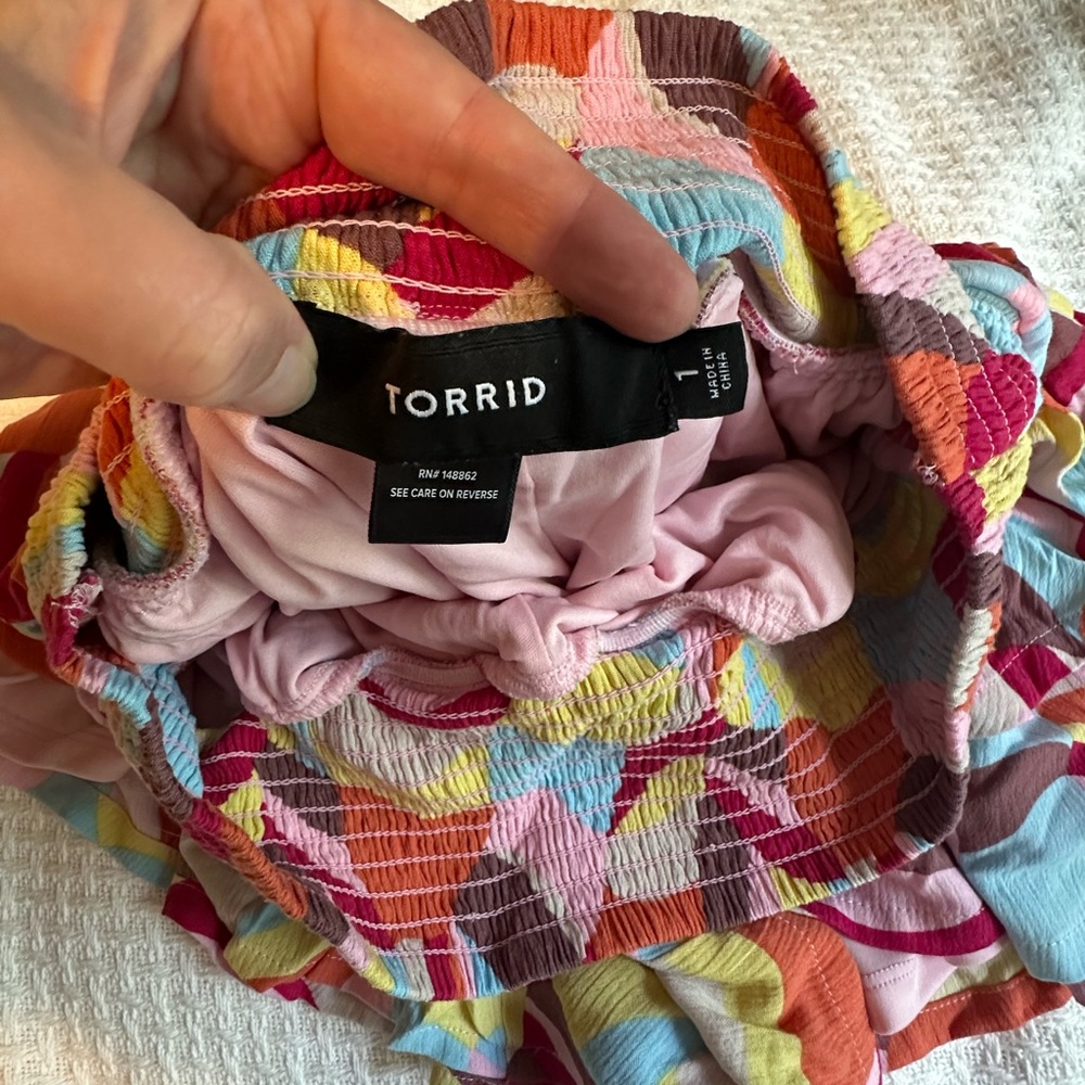 Torrid Multicolored High Waist Ruffled Shorts - Picture 4 of 5